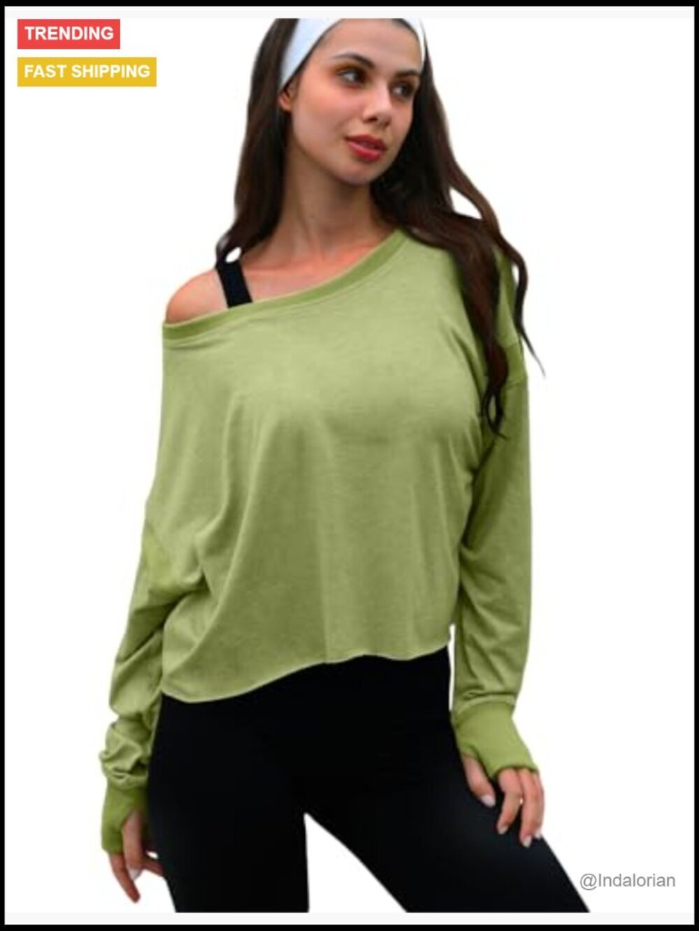 Long Sleeve Crop Top Open Back Workout Athletic T-Shirt - Picture 2 of 6